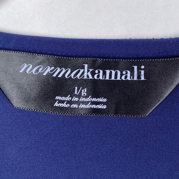 Norma Kamali Gathered V Neck Draped Dress Navy - Picture 5 of 7